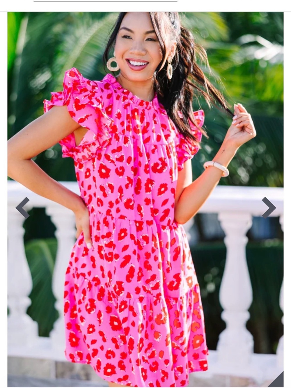 JODIFL Pink and Red Leopard Dress